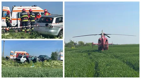 Accident rutier pe E70. A fost solicitat şi un elicopter SMURD. Printre victime se află un tânăr de 23 de ani, cu politraumatisme