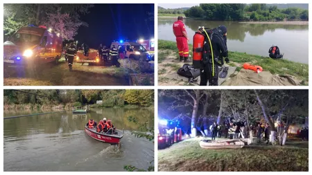 Continuă căutările persoanelor dispărute în urma tragediei din apele râului Mureș. Un tată și cei doi copii sunt în continuare sunt de negăsit