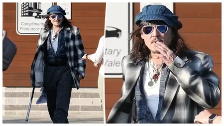 Johnny Depp se deplasează în baston, după ce a fost găsit inconștient într-o cameră de hotel