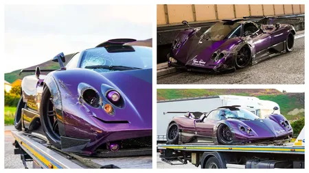 Un Pagani Zonda 760, în valoare de 10 milioane de euro, a fost făcut praf în urma unui accident grav. Bolidul i-a aparținut pilotului Lewis Hamilton