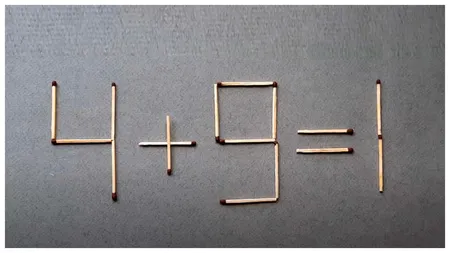 Test de inteligență cu chibrituri! Mută un singur băț pentru a corecta 4 + 9 = 1. Ai la dispoziție cinci secunde