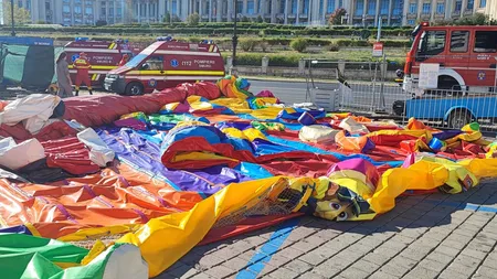 ACCIDENT groaznic la Festivalul Oktoberfest din Capitală. Un tobogan gonflabil s-a prăbușit cu 12 copii