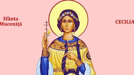 Calendar ortodox 22 noiembrie 2023. Sfânta Muceniță Cecilia, făcătoare de minuni, le dă ajutor celor care vor să se căsătorească și readuce liniștea în familiile tulburate de certuri