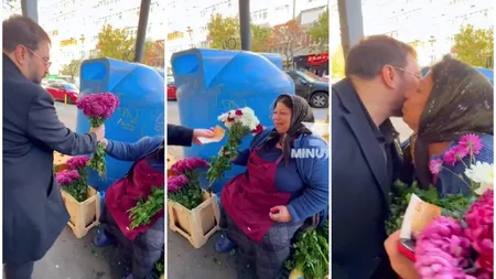 Florin Salam, gest impresionant pentru o vânzătoare de flori, la colț de stradă. Câți bani i-a dat pe un buchet de crizanteme: 