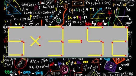 Test de inteligență pentru geniile înnăscute. Mută un singur băț de chibrit pentru a corecta 5 x 3= 52. Totul este permis!