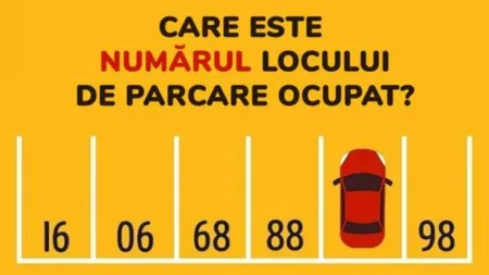 Acest test de logică îți va da mintea peste cap. Care este numărul locului de parcare ocupat?