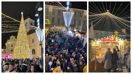 Prețuri la Târgul de Crăciun din Sibiu 2023. Mii de oameni au luat cu asalt Piața Mare. Cu 100 de lei mănânci două sarmale (35 de lei), o clătită și bei o ciocolată caldă. Cât costă să te dai în roata panoramică - FOTO EXCLUSIV