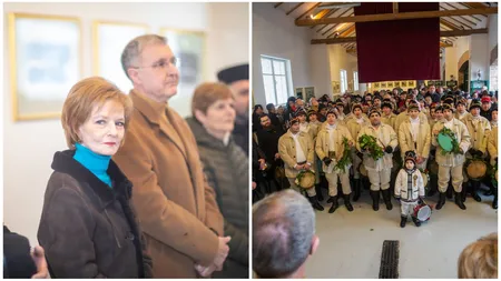 FOTO Familia regală a deschis larg porţile Castelului de la Săvârşin pentru colindători. Dubașii satului au oferit un adevărat spectacol