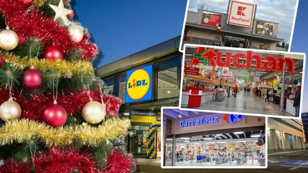 Programul de Crăciun 2023. Când poți face cumpărături la Carrefour, Kaufland, Auchan, Lidl, Mega Image și Penny