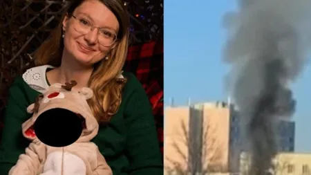 Bebelușul aruncat pe geam de mama lui din apartamentul în flăcări a murit la spital