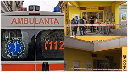 Tavanul unui supermarket din Capitală s-a prăbușit peste clienți. O femeie de 70 de ani a fost transportată de urgență la spital