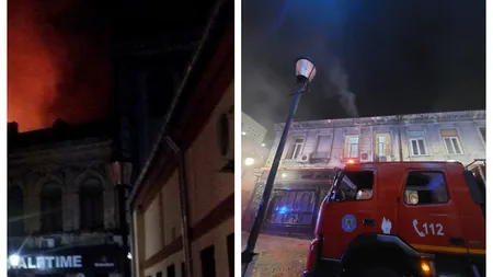 Incendiu în Centrul vechi al Capitalei. Circulaţia a fost restricţionată în zonă VIDEO