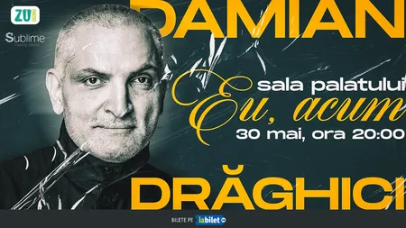 Damian Drăghici în concert ”Eu, acum”, pe 30 mai la Sala Palatului