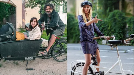 Dana Rogoz și soțul ei, pasionați de mersul pe bicicletă: 
