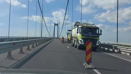 Noi probleme la podul peste Dunăre de la Brăila, care intră din nou în reparații. Ce restricții se aplică pe durata lucrărilor
