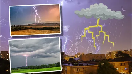 Furtuna electrică ajunge și în România. După caniculă vin ploi torențiale, cu vijelii și grindină