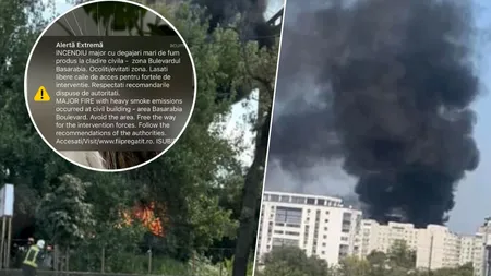 Incendiu de amploare pe Bulevardul Basarabia, în apropierea Arenei Naţionale. Locuitorii din zonă au primit mesaje RO-ALERT