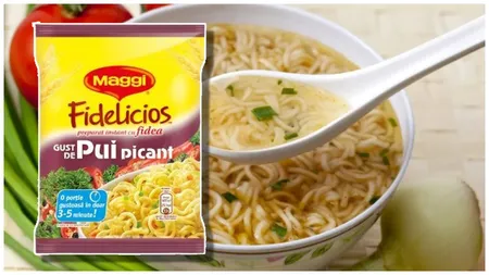 Ingredientele folosite în supa instant cu fidea de la Maggi. Mulți români o preferă pentru rapiditate, dar puțini știu ce conține