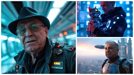 Clipul ăsta este HIT, Ion Iliescu n-a murit! Cum ar arăta fostul președinte al României într-o lume SF a anului 2099, imaginată de un fotograf care folosește inteligența artificială