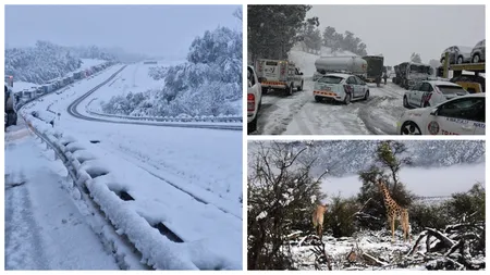 Ninge ca-n povești în Africa de Sud. Mai multe drumuri au fost blocate, după ce troienele de zăpadă au atins doi metri
