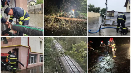Mii de oameni au fost evacuați din cauza alertelor de ploi și inundații. IGSU: Zeci de copaci doborâți de vânt, case și drumuri inundate