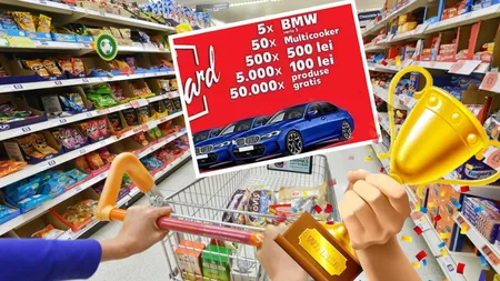 Super-campania cu care un celebru lanţ de supermarketuri le dă lovitura marilor retaileri. Clienţii primesc 5% din valoarea cumpărăturilor, premii în maşini şi vouchere de cumpărături