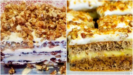 Rețetă de weekend. Prăjitură cu nuci caramelizate, desertul care îți încântă papilele gustative