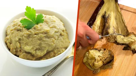 Salată de vinete după o rețetă veche din 1940. Ingredientul secret folosit de străbuni, care face preparatul cremos și delicios