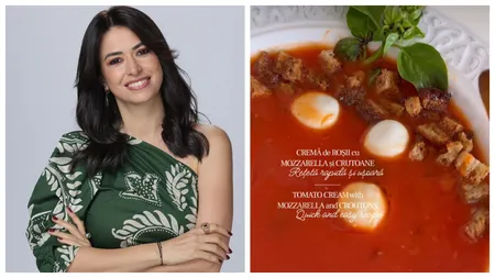 Diana Bart împărtășește secretul pentru supa cremă de roșii, cu mozarella și crutoane. „Rețeta este delicioasă și tare simplă”