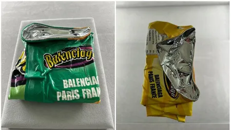 Balenciaga șochează din nou. Ce preț are portofelul în formă de pungă mototolită de chipsuri: 