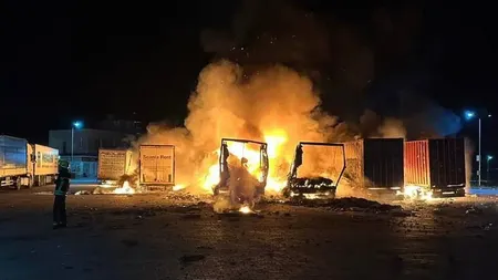 Vama dintre Ucraina și România, lovită cu drone de forțele rusești. Doi șoferi de TIR au fost răniți de explozii