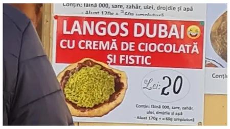A apărut Langoșul Dubai. Cât costă langoșul cu ciocolată și fistic