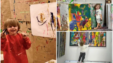 Micul Picasso a cucerit lumea artei la doar 3 ani. Tablourile lui se vând cu mii de euro, atrăgând atenția Fiscului și Protecției Copilului
