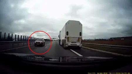 Șofer filmat pe contrasens pe Autostrada Moldovei A7. Imagini de coșmar surprinse de camerele de supraveghere