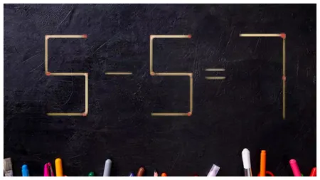 Test IQ. Corectează ecuația 5 -5 = 7 în doar câteva secunde. Doar cei mai inteligenți oameni găsesc rezolvarea rapid