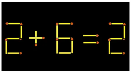Test IQ pentru genii. Mută un singur băț de chibrit pentru a corecta ecuația greșită: 2+6=2