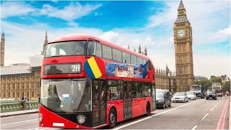 România, promovată ca destinație turistică pe autobuzele din Marea Britanie. Campania se desfășoară timp de o lună