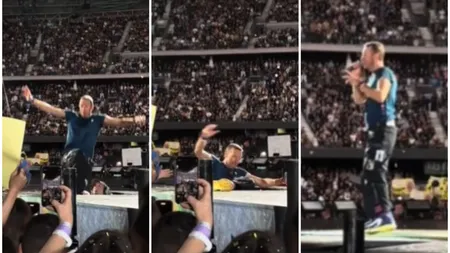 Chris Martin a căzut de pe scenă, la un concert din Melbourne. Cum a reacționat artistul după ce s-a trezit într-o gaură: 