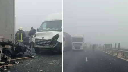 Accident grav pe Autostrada A1. Șapte mașini au fost implicate în carambol