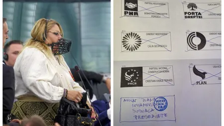 Diana Șoșoacă, scandal la vot. Este cercetată de polițiști pentru că și-a filmat votul în cabina de votare