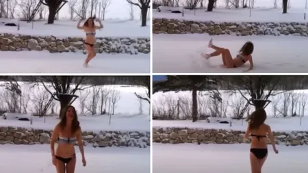 Cristela Georgescu s-a filmat în costum de baie, în zăpadă. Ce beneficii spune că are acest lucru pentru organism