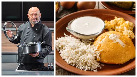 Rețeta de mămăligă a lui Chef Cătălin Scărlătescu. Iese fragedă și gustoasă