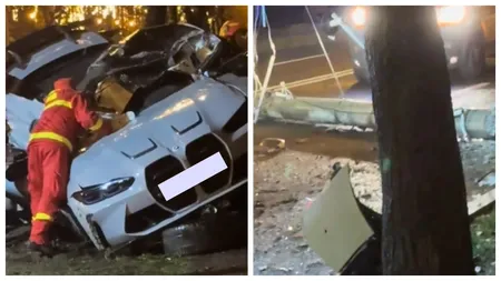 Accident mortal cu un BMW M4 pe un bulevard din Ploiești. Imagini terifiante cu momentul impactului devastator