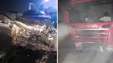 Tragedie în Brașov. Trei tineri cu vârste între 19 și 22 de ani au murit după ce mașina în care se aflau s-a izbit violent de un TIR