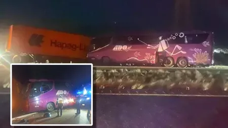Încă un accident înfiorător de Sărbători. 8 morți și 27 de răniți, după ce o camionetă și un autocar s-au izbit în plin