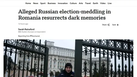 BBC, după ce CCR a anulat alegerile prezidenţiale: „Românii au unit punctele şi dau vina pe Moscova. Asta aduce amintiri negre pentru mulţi oameni