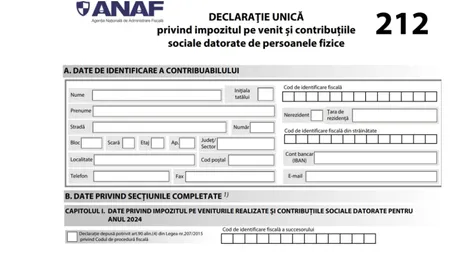 Declarația unică 2025. Ce se schimbă și cine trebuie să depună formularul 212 anul viitor