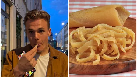 Reacția unui fotbalist norvegian după ce a mâncat pentru prima dată șorici, în România. Imaginile au devenit virale pe Internet