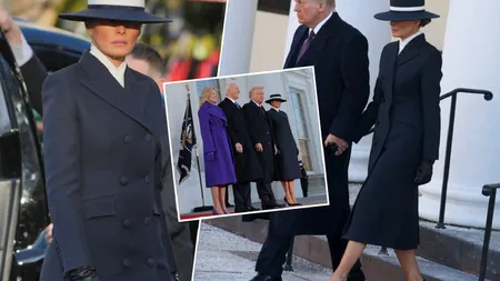 Melania Trump, ținută neobișnuită la ceremonia de învestire a lui Donald Trump. A dat creațiile designerilor europeni pe o creație americană, accesorizată cu o pălărie cu boruri largi care i-a acoperit ochii