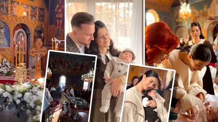 VIDEO Getuța Sterp și-a botezat băiețelul. Momente emoționante în familia lui Culiță Sterp. Nașa micuțului a fost sora ei, Ileana